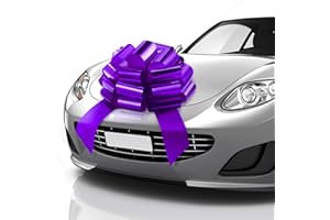 Zoe Deco - Big Car Bow - Purple, 23 Inch - Round Shape Giant Car Bow for Birthday, Christmas, Wedding Reception, Surprise Party - Large Gift Wrapping for Huge Present