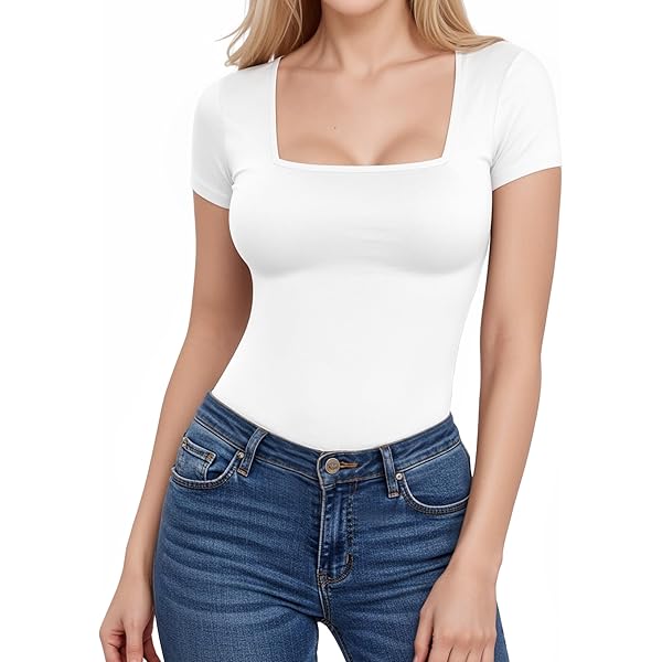 ALGALAROUND Maglietta da donna a maniche corte con scollo a V, basic sexy Y2K, maglietta a maniche corte per donna 2025, abbigliamento estivo, Colore: rosso, L
