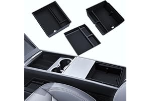 LANTU 3 piezas accesorios para Tesla Model 3 2024-2025 consola central organizador, bandeja organizadora de silicona y reposabrazos (flocado)