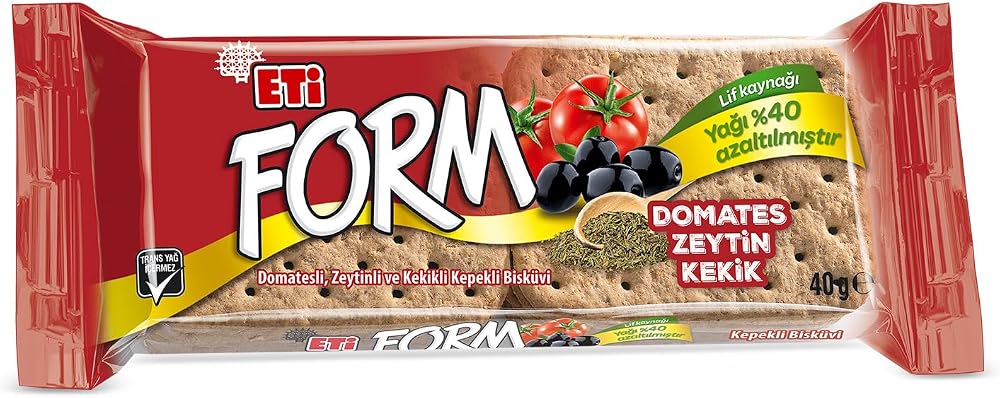 Eti Form Domatesli Zeytinli ve Kekikli Kepekli Bisküvi 40 g x 24 Adet