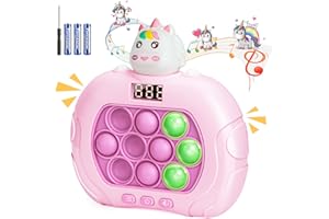 VOFOLEN Upgraded Pop It Game Fidget Toys for Kids Funny Toys with LED Screen for Kids 3-12 for Girls and Boys Bubble Stress Handheld Puzzle Game Sensory Fast Push Pop Fidget Toys (Batteries Included)(Unicorn)