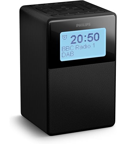 Radio Sveglia Philips PR802/12 Con DAB+, Bluetooth, Spotify Connect, Dual Alarm, Sleep Timer, E Altoparlante A Banda Larga, Nera