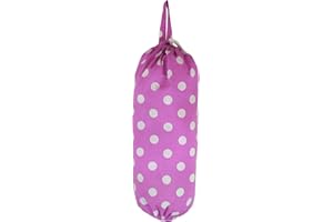 Flyingstart Polka Dot Carrier Bag Tidy Plastic Bag Storage - Pink with White Spot