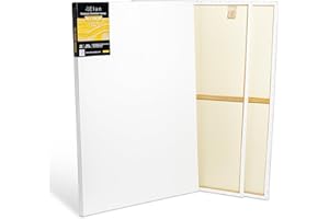 Elan Stretched Canvases 80x120 CM 380 GSM, 3-Pack Art Canvases for Oil Painting, Extra Large Canvas for Painting 380 GSM, Oil Canvas 80x120 CM