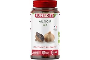 SUPERDIET – AIL NOIR BIO - Cardivasculaire – Phytothérapie – Fabrication Française – 90 gélules