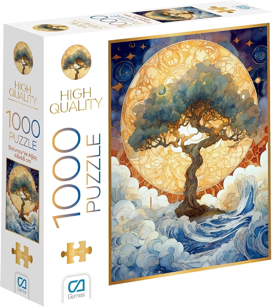 CA Games Dolunay ve Ağaç 1000 Parça 2,2mm Kalınlık 48x68cm Profesyonel Hobi Puzzle Yapboz Serisi