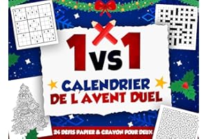 Calendrier de l’Avent Duel 1vs1 - 24 Défis Papier & Crayon pour Deux: Calendrier Interactif avec Énigmes & Défis | Idéal comme Cadeau de Noël pour Amis, Frères & soeurs, Couples, Collègues ou Parents