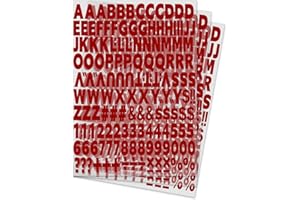 YIOOTOP 504 Piece 1 Inch Iron On Heat Transfer Letters and Numbers Alphabets Numbers Fabric Vinyl Letter DIY for Sport Jerseys T Shirts Clothes Slogan Printing Crafts Decoration (Red)