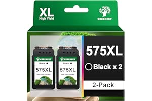 GREENSKY 575XL PG-575XL Cartuccia di Ricambio per Canon 575 Nero e Canon 575 XL PG 575 PG575XL per Canon PIXMA TS3550i TR4755i TR4756i TS3750i TS3751i TS3551i TR4750i TR4751i (2 Nero)