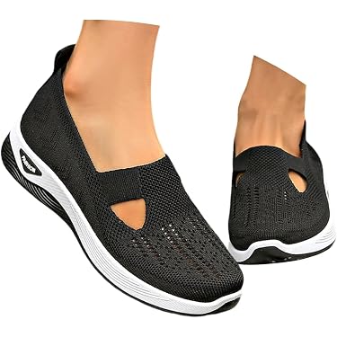 Baskets Orthopédiques Femme Sans Lacets – Chaussures Confortables Respirantes, Marche & Quotidien (Amorti Optimal)