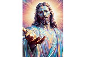 QENSPE Jésus Diamond Painting Broderie Diamant Peinture Kit Complet, 5D Rond Diamant Painting Tableau Jésus pour Adulte Enfant Strass Dessin Decoration Chambre Murale 30x40cm