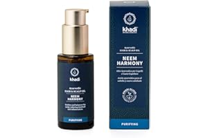 khadi NEEM HARMONY Olio per Capelli Ayurvedico, lenisce e dona equilibrio al cuoio capelluto irritato e con forfora, 100% Naturale e Vegano, Senza siliconi, Cosmetici Naturali certificati, 50ml