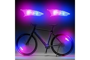 flintronic Bike Spoke Lights, 2Packs Tire Flash Lamp LED Neon Wheel Flashing Lights Cycle Lights, Waterproof 3 Blinking Modes, Bike Accessories for Adults and Kids (Blue+Pink)