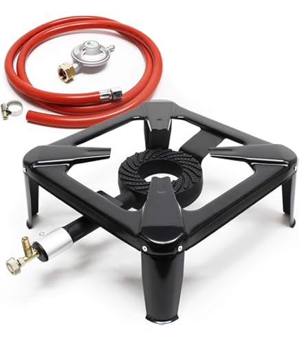 Outsunny Réchaud 2 Brûleurs Au Propane Portable 150 000 BTU/h Avec 2 Pieds Amovibles Pour Exterieur Camping Metal Moule~1l9uab9tgag00