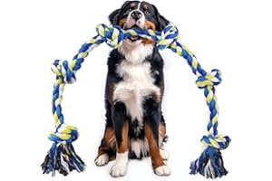 GASAPET EXTRA Dog Rope Toy - 42In/108cm 6-Knots Indestructible Heavy Duty Dog Chew Toys for Aggressive Chewers, Medium Large Breeds