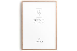Artower® Ramka na zdjęcia do formatu DIN A2 42 x 59,4 cm, naturalne drewno, dąb, cienka ramka, ramka na plakat, duża kolaż, ramka na zdjęcia 42 x 59,4 cm, drewniana ramka na zdjęcia, plakat z
