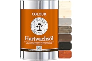 ‎OLI NATURA ÖLE & WACHSE OLI-NATURA Colour Hartwachsöl - 1L, Coffee Brown - farbiges Holzöl für Möbel, Treppen, Tische, Türen & mehr - Einfache Anwendung ohne Grundierung
