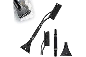 AOMAIGAD Spazzola da Neve per Auto,Raschietto Ghiaccio Auto,Raschietto per Ghiaccio e Spazzola da Neve 2 in 1,Rimovibile con Impugnatura Morbida Antiscivolo,per Auto (Nero)