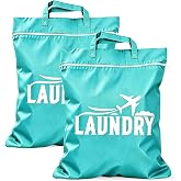Aomig Waterproof Dirty Clothes Bag with Handle and Zipper (2PCS, Pink) | Travel Dirty Clothes Bag, Two-Piece Set, Waterproof,