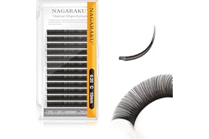 NAGARAKU Pestañas Elípticas Planas con Punta Doble Pelo a Pelo Pestañas Postizas Profesionales Naturales Lash Individuales Divididas Punta Volumen Más Suave Y Ligero Charcoal 12 Filas(0.20 C 10mm)