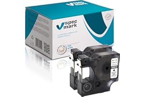 Specmark compatibile con DYMO D1 12 mm 1/2/3/4/5/10/20 St. tutti i colori per stampanti LM Label-Manager LP Label-Point LW Label-Writer DUO 2 Stücke Nastro con stampa bianco/nero.