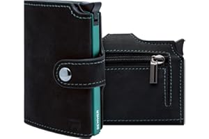 BEWMER Porte Carte de Crédit 2 Blindé | Portefeuille Slim pour Homme et Femme avec Protection RFID Anti-clonage | Porte Carte et Billets avec Porte-Monnaie