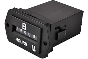 HonorMeet analogique Compteur horaire,DC 6 V à 80 V,nombre total d'heures pour l'entretien, stockage de données pour tondeuse à gazon, tracteur,camping-car, compresseur d'air.(Diamond-DC)