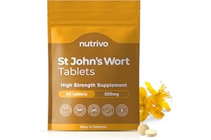 Nutrivo St Johns Wort 500mg - 90 Tablets | 3 Month's Supply | Vegan | UK Made
