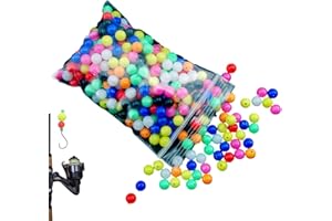 Voiakiu Perline per impianti di Pesca - 100 Pz Rotondo Galleggiante Glow Fishing Rig Perline Fishing Lure Tackle - Uova di Esche da Pesca Luminose Perline di Lenza per Acqua salata d'Acqua Dolce