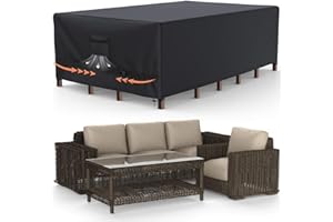 OLEIC Housses pour Mobilier de Jardin 180 * 120 * 74cm, Housse de Protection Salon de Jardin Imperméable, Bache Table de Jardin en Tissu Oxford, 600D