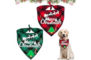 SOETDERT Bandana de Noël pour Chien, 2 Pcs, Cadeau et Foulard Chien, Déguisement Accessoires pour Animaux de Compagnie de Petite et Grande Taille