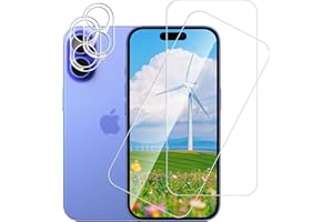 Carantee 2 Stück Schutzfolie für Panzerglas für iPhone 16 & 2 Stück Kameraschutzfolie, Anti-Fingerprint Anti-Staub Folie, 9H Härte Ultrabeständig 2.5D Kante Displayschutzfolie für iPhone 16