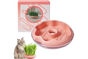 KASESSS Cat Grass Planter, Soil Free Hydroponic Cat Grass Tray, Round Catnip Cat Grass Box Indoor Cat Plant Planting Box Plastic Cat Grass Sprouting Trays for Cats Dogs and Other Pets (Pink)