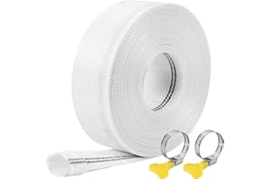 KOVSGQ Tuyau Refoulement 1" Tuyau Plat 25mm 10m Avec 2Clips pour Pompes à Eau Submersibles Et Autres Bassin De Drainage Irrigation De Jardin Bain à Remous Piscine Ou Puisard (25mm-10m)