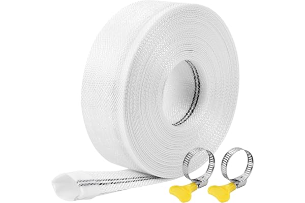 KOVSGQ Tuyau Refoulement 1" Tuyau Plat 25mm 10m Avec 2Clips pour Pompes à Eau Submersibles Et Autres Bassin De Drainage Irrigation De Jardin Bain à Remous Piscine Ou Puisard
