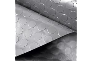 OLIVO TAPPETI Olivo.Shop - Alfombra de Goma Antideslizante de PVC, Revestimiento de Suelo engomado de PVC Exteriores, Bares, talleres, Gimnasio, Garaje, 1,5 m de Ancho Work Bollo (Gris, 1,5x4 MT)