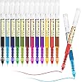 Gelanty Rollerball Pens, 12 Colorful Gel Pens for Writing, Liquid Ink Pens Quick-Drying Ballpoint Gel Pen for Home, School, Office
