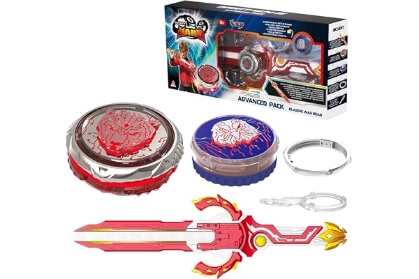 INFINITY NADO Toupie pour Enfants Jouets métalliques garçons, Battle Tops toupie Launcher, Spinning Tops à partir de 5 6 7 8 9 10 11 12 Ans Garcon Fille Cadeau,Advanced Pack Blazing War Bear