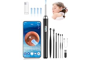 Ohrenschmalz Entferner, PARPAT Ohrenreiniger Otoskop mit 1080P HD Kamera, IP67 Wasserdicht Ohrenspiegel 360°Weitwinkel 6 LEDs Otoskop mit Licht, Ohrenschmalz-Entfernungsset für iPhone, iPad, Android