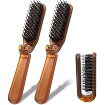 LICHUAN 2 Faltbare Haarbürsten Mit Spiegel – Rund, Kompakt, Für Reise, Männer & Frauen (weiß/schwarz)