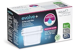 Aqua Optima EPS311 Evolve+ 30 Day Water Filter Cartridge, White, 3 Pack (3 Months Supply) - Old Version