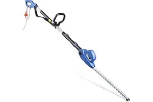 Taille-haie électrique Longue portée Hyundai - 550 W, 450 mm, portée de 2,52 m - Léger avec Cordon d'alimentation de 10 m - Garantie 3 Ans