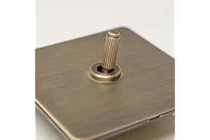 BRASS BEE Antique Brass Straight Knurled Switches and Sockets (1 gang 2 way Toggle)