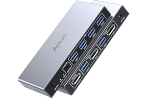 Alxum KVM Switch 2 Computers 1 Monitor Displayport Switch 8K@60Hz,2 Mode Switching 4 USB Ports for Most USB Devices