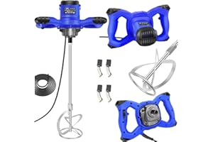 LUCN Cement Mixer 3000w Electric Paddle Mixer, Mortar Paint Stirrer Whisk, 6 Variable Speeds, Ideal for Mixing Feed, Plaster, Paint, Cement, Mortar Etc