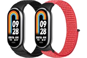 SHIJZWD 2 Pezzi Cinturino in Nylon Compatibili con Xiaomi Mi Band 8/Xiaomi Mi Band 9, Cinturini Sportivo Nylon Elastico Regolabili Bracciale di Ricambio per Xiaomi Mi Smart Band 8/Band 9 Donna Uomo