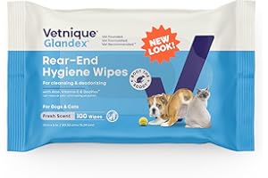 VETNIQUE Glandex Dog, Cat, Pet Wipes Cleansing Deodorizing Hygienic Anal Gland Grooming 100 Wipes