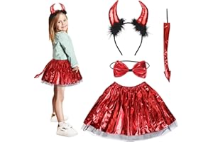 Fennoral 4pz Set Costume Animali Bambina Costumi Animali Bambini Costume per Travestimento da Animale-Fascia Papillon Coda Tutù Tulle-per Carnevale Halloween Imitazione Cosplay Festa Regalo