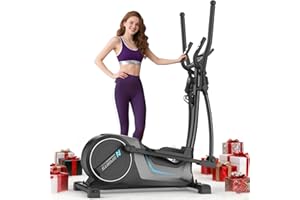 ‎NEEZEE Neezee Crosstrainer für Zuhause, Ultraleiser Ellipsentrainer mit 16 Widerstandsstufen, 8 kg Schwungrad, 16,5 Zoll Schrittlänge, Belastung 150KG, LCD-Display,Wasserflaschenhalter