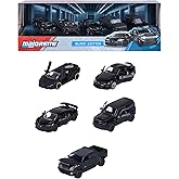 MAJORETTE Siyah Arabalar Giftpack, 5 Ara&ccedil; Seti, Black Edition (Bugatti, Lamborghini, Toyota vb.), Metal &ouml;l&ccedil;ekte 1:64 (7,5 cm)